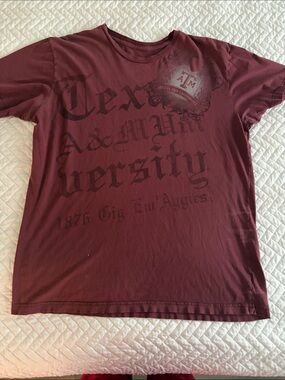 Texas A&M T-Shirt Maroon Short-Sleeve Logo Tee Size L
